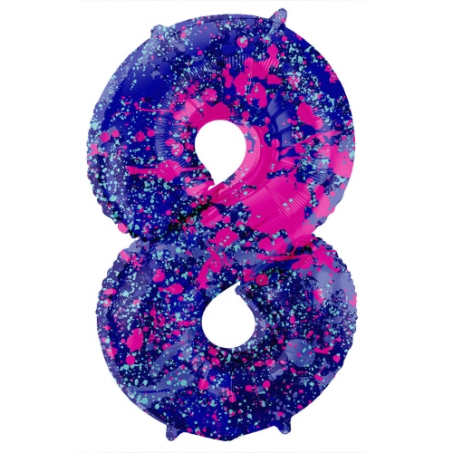 Levně Foliová číslice - Paint Splash 8 - 86 cm