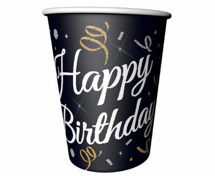 Obrázek EKO Papírové kelímky Happy Birthday Luxus party 250 ml