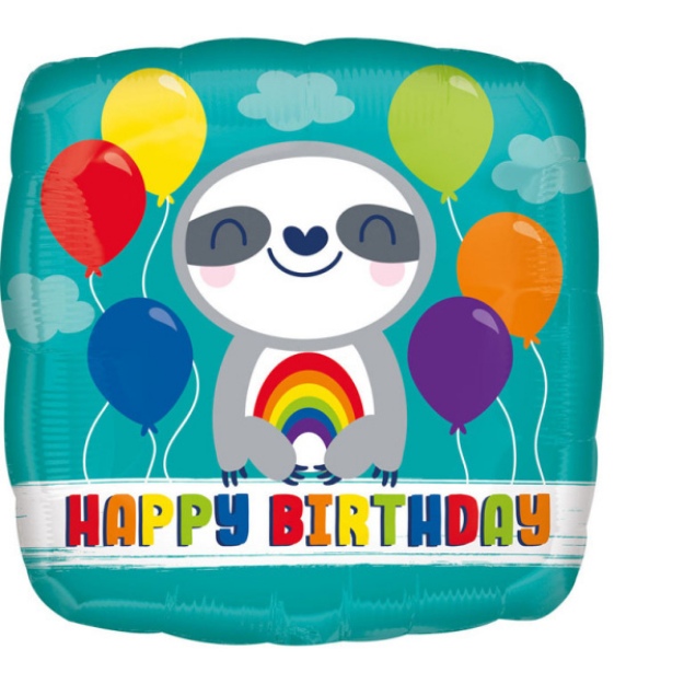 Obrázek z Foliový balonek - Lenochod Happy Birthday - 43 cm 