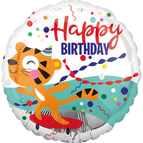 Levně Foliový balonek - Tygřík Happy Birthday - 45 cm