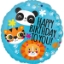 Obrázok z Fóliový balónik - Tigrík, lev a panda Happy Birthday - 45 cm