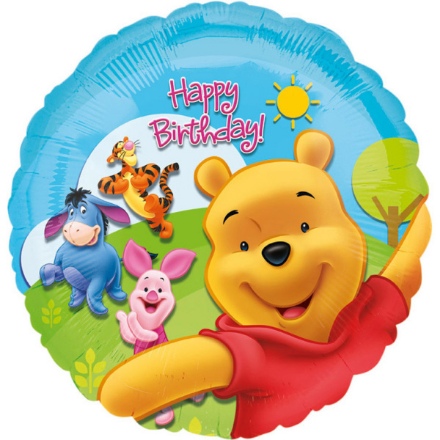 Obrázek Foliový balonek - Medvídek Pú Happy birthday - 45 cm