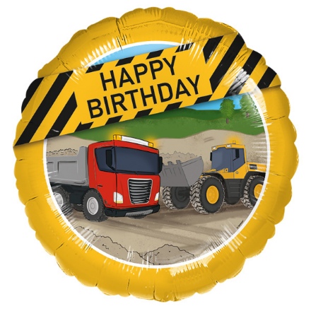 Obrázek Foliový balonek staveniště - Happy Birthday 45 cm