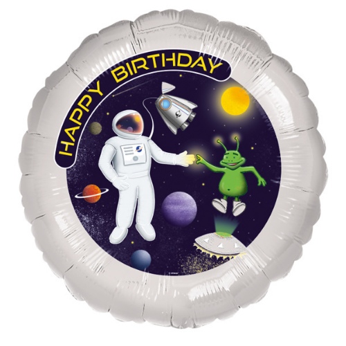 Levně Foliový balonek Vesmír - Happy Birthday - 45 cm