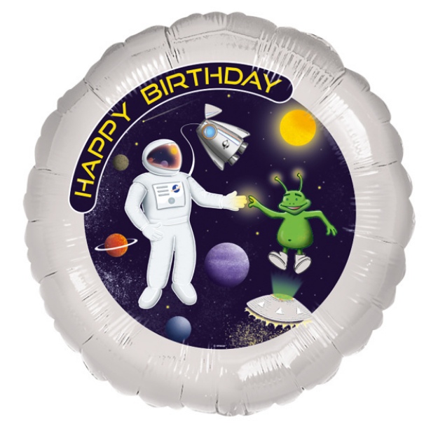 Obrázek z Foliový balonek Vesmír - Happy Birthday - 45 cm 