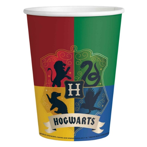 Levně Papírové party kelímky Harry Potter - Bradavické koleje 250 ml - Amscan