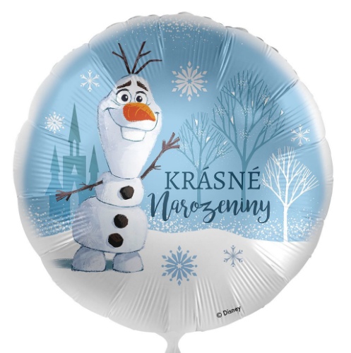 Fóliový balónik Krásne narodeniny Olaf - Ľadové kráľovstvo CZ - 43 cm