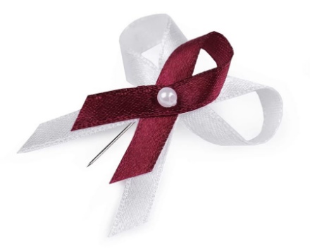 Picture of Svatební mašlička k myrtě - bordó a bílá