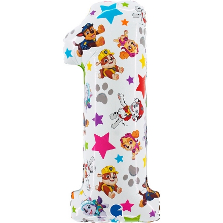Obrázek Foliová číslice 1 - Tlapková patrola 71 cm