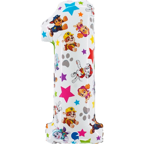 Levně Foliová číslice 1 - Tlapková patrola 71 cm
