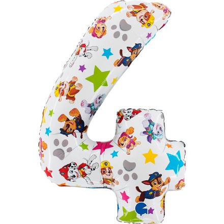 Obrázek Foliová číslice 4 - Tlapková patrola 71 cm