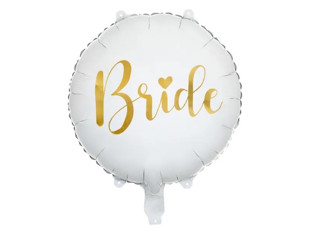 Obrázok z Fóliový balónik okrúhly biely - Bride 45 cm