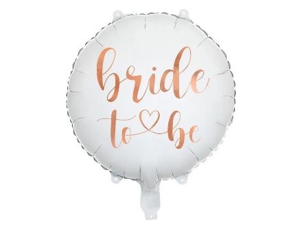 Obrázek Foliový balonek kulatý bílý - Bride to be  45 cm