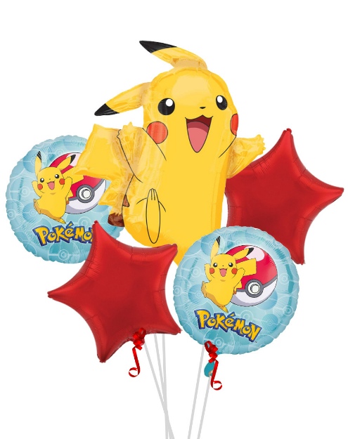 Obrázok z Sada fóliových balónikov Pokémon Pikachu 5ks