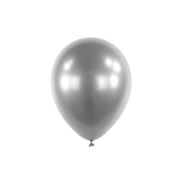 Obrázok z Dekoračný chrómový balónik Strieborný 13 cm - 100 ks - CH08