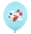 Picture of Balónky s potiskem 30 cm, Letadlo, pastelově modrá - 50 ks