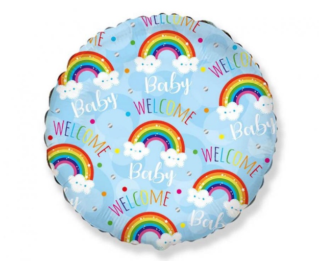Obrázok z Fóliový balónik Welcome Baby - modrý 45 cm - Nebalený