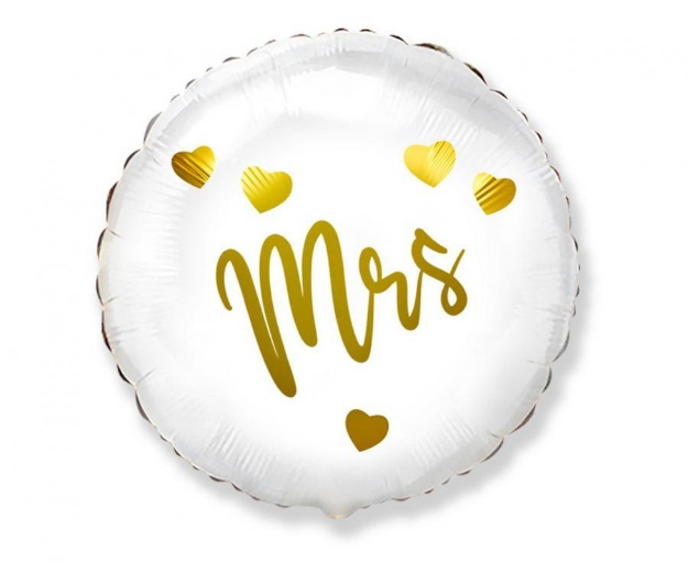 Obrázok z Fóliový balónik MRS - bielý 45 cm - Nebalený