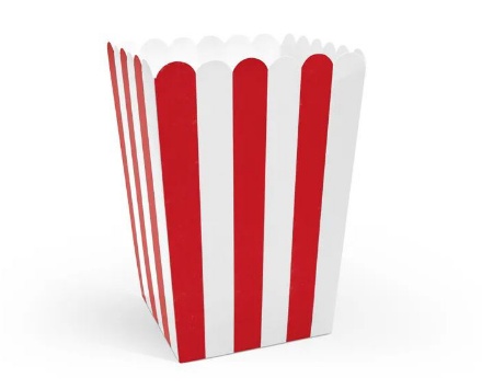 Picture of Krabičky na popcorn červeno-bílé - 6 ks