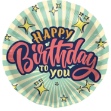 Obrázek Foliový balonek - Retro Star Happy Birthday 45 cm