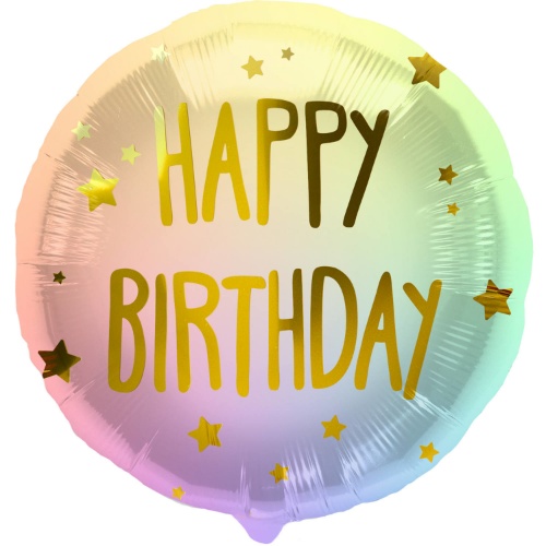 Levně Foliový balonek - Ombré, Happy Birthday - 45 cm