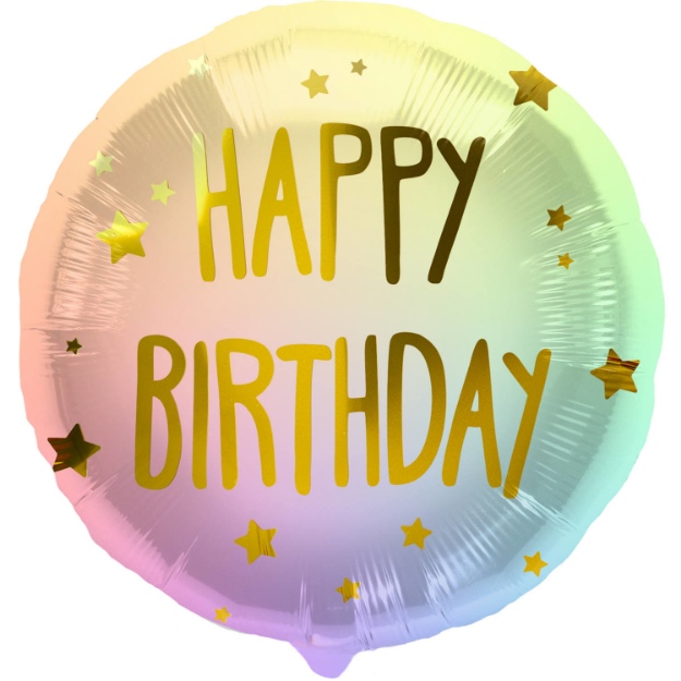 Obrázok z Fóliový balónik - Ombré, Happy Birthday - 45 cm