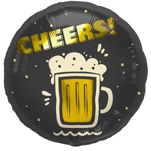 Levně Foliový černý balonek - Cheers Beer 45 cm