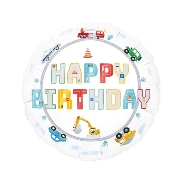 Obrázek z Foliový balonek dopravní prostředky - Happy Birthday - 45 cm 