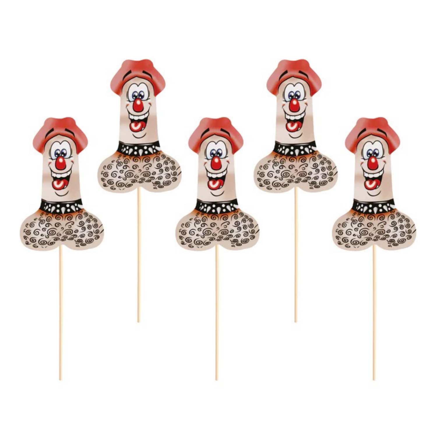 Dekorace na muffiny Veselý penis 12,5 cm - 6 ks