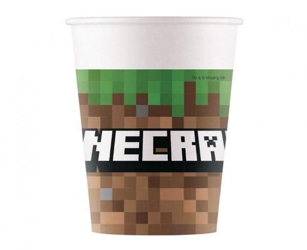 Papírové kelímky Minecraft – 8 ks