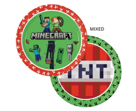 Papírové talíře Minecraft Next Gen 23 cm – 8 ks | BalonkyPraha.cz