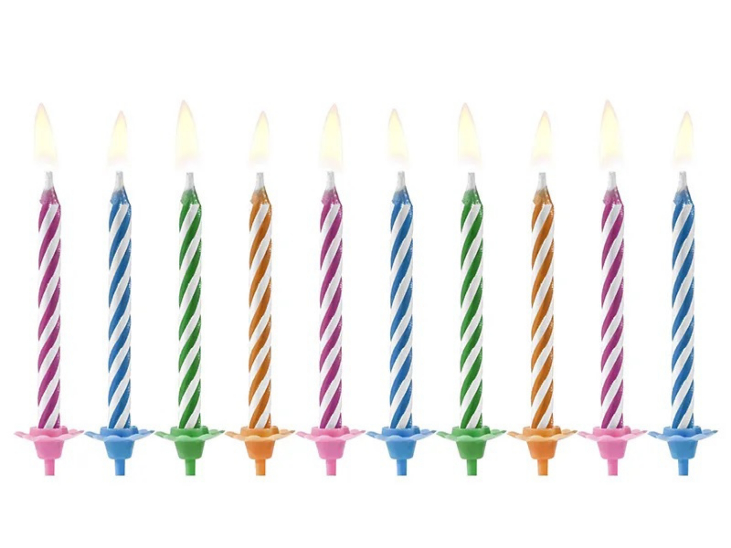 Dortové svíčky nesfouknutelné 10 ks - 6 cm, PartyDeco