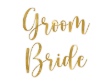 Obrázek Samolepky na skleničku - Bride & Groom - zlaté