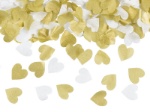 Obrázek z Házecí konfety v tubě srdíčka zlatá a bílá - 35 cm 