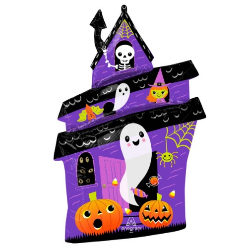Levně Foliový balónek Halloween strašidelný dům 58 cm x 81 cm