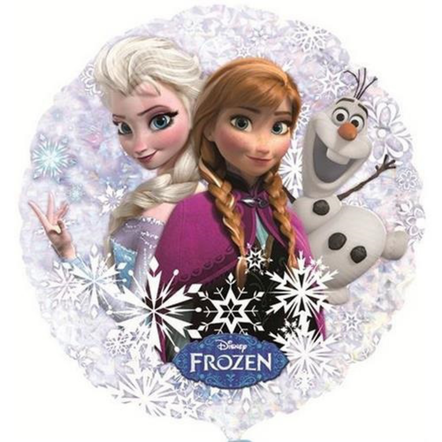 Levně Foliový holografický balonek Frozen - Anna a Elsa s Olafem 45 cm - Nebalený