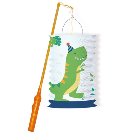 Obrázok z Závesný lampión valec s tyčkou Dinosaurus - 28 cm