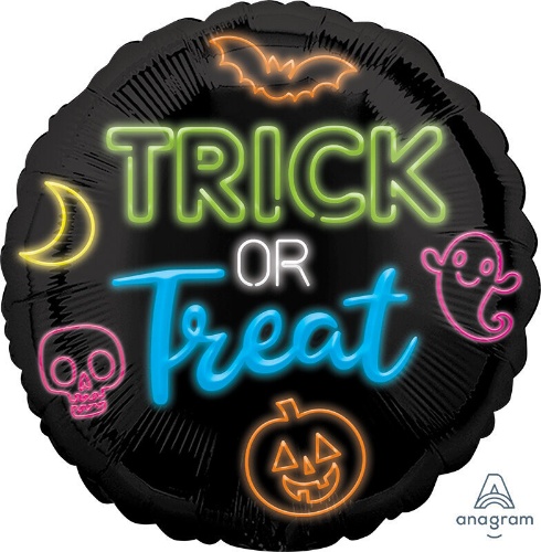 Levně Foliový balonek neon - Trick or Treat - 43 cm