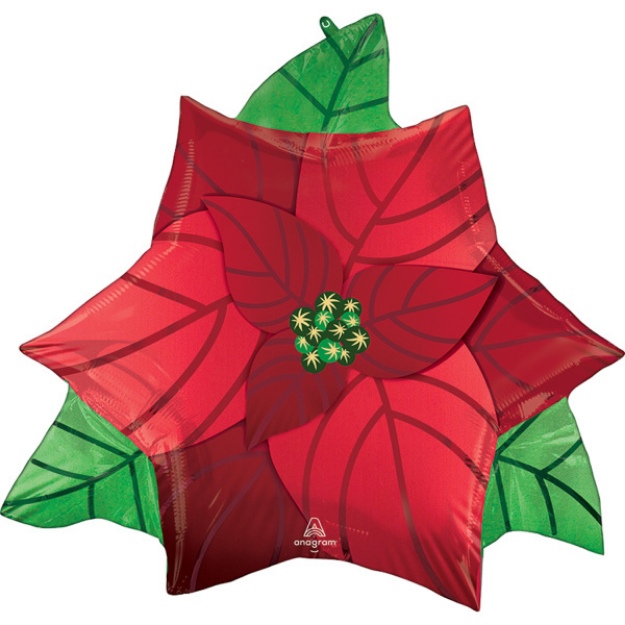 Obrázek z Foliový balonek - Vánoční hvězda - květ, 66 cm 