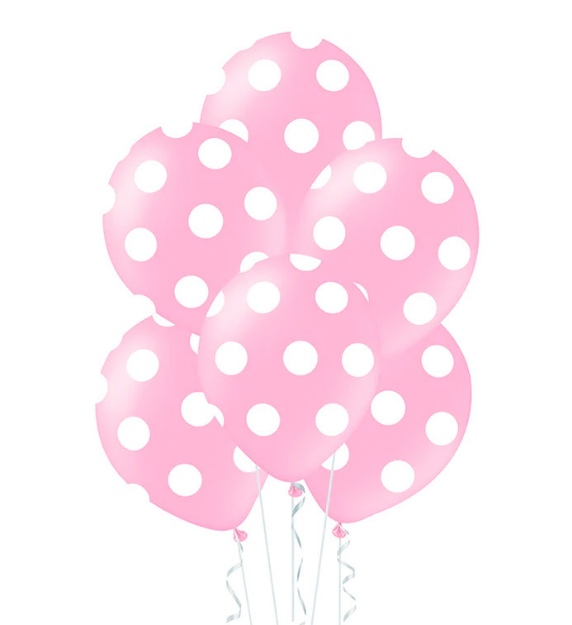 Obrázok z Balóniky s bodkami - Ružové, 30 cm - 6 ks