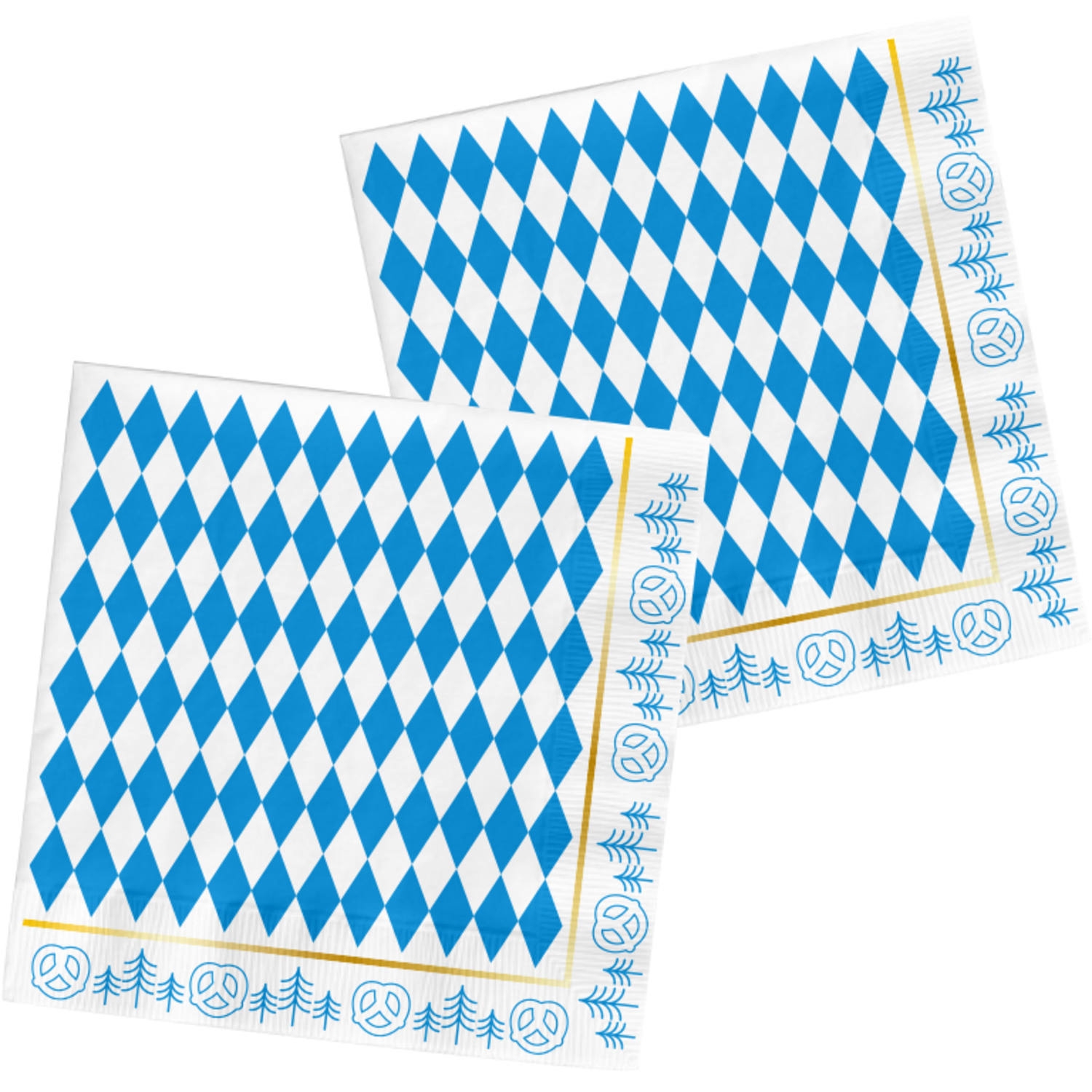 Ubrousky Oktoberfest modrobílé – 33 x 33 cm, 20 ks