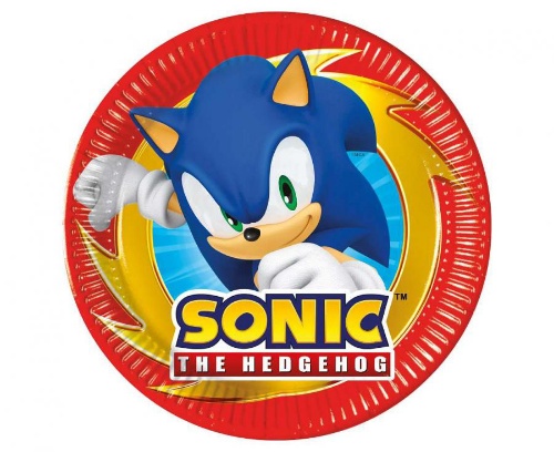 Levně Papírové talíře Sonic, Next Generation 20 cm - 8 ks