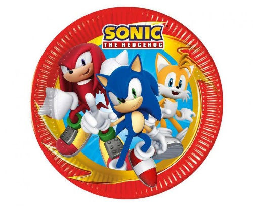 Levně Papírové talíře Sonic Team 23 cm - 8 ks