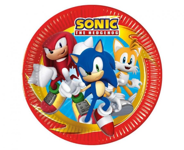 Papírové talíře Sonic Team 23 cm - 8 ks