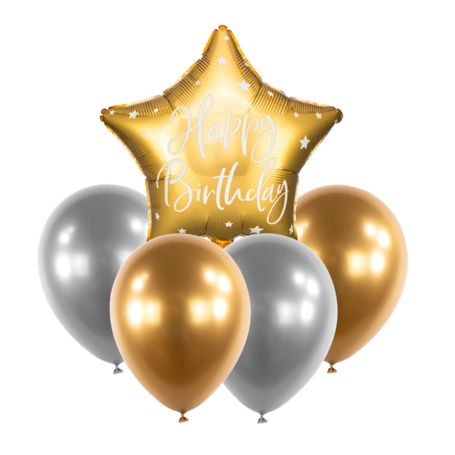 Balónkový set Happy Birthday Zlatý - 5 ks