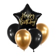 Obrázok z Balónový set Happy Birthday Čierno zlatý - 5 ks