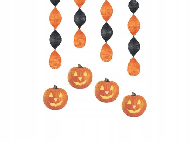 Obrázok z Závesná Halloweenska dekorácia - tekvica, 4 ks