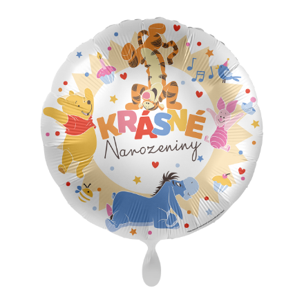Obrázek Foliový balonek  Medvídek Pú, Krásné Narozeniny CZ - 43 cm