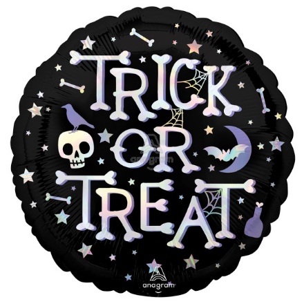 Obrázek Foliový  balonek černý - Trick or Treat - 45 cm