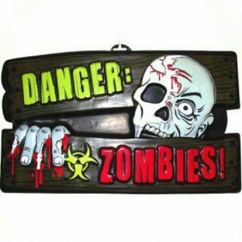 Levně Cedule Danger: Zombies 43 x 25 cm